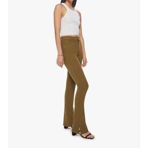 NEW MOTHER runaway slice heel fir jeans in green